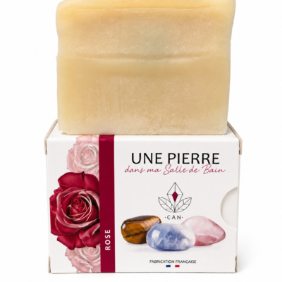 Savon naturel à la Rose + Pierre minérale